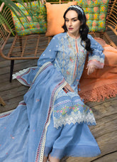 Cotton heavy embroidered semi stitched suit-3824