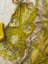 Yellow Floral Printed Pak-Suit 3755