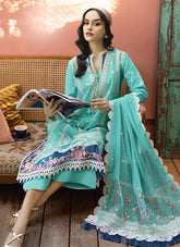 Cotton heavy embroidered semi stitched suit-3821