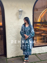 Printed casual suit with chiffon dupatta-rr