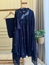 Pure Cotton Self-Embroidered pleated suit-4601