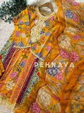 Yellow Cotton Printed PakSuit-1280