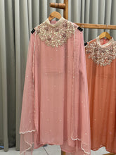 Premium Chiffon handwork suit with bottom and organza hand worked dupatta-2239