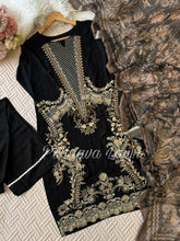 Semistitched Rayon Fully Embroidered Suit-3640