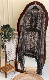 Lace Trimmed Printed Suit Set-253