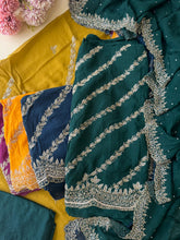 Pure Soft-Organza handworked Un-stitched suit-7098