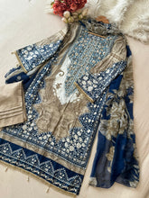 Blue&White Printed Pakistani Cotton Suit-1362