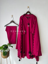 Rose Motif Scallop Kurta Suit-12747