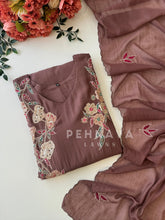 Brown Chanderi Kurtha Suit -3181 - Pehnava Lawns