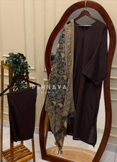 Pashmina Dupatta Suit Set-B197
