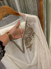 Premium Chiffon handwork suit with bottom and organza hand worked dupatta-2128