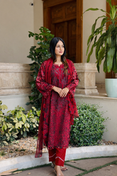 Floral Printed Ethnic Pak-Suit Ft. Chiffon/Cotton Dupatta-005