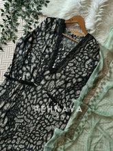 Black Printed Lawn Suit With Chiffon Dupatta