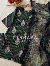 Classic Embroidered Chevron Suit with Printed Dupatta - Pehnava Lawns