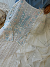 Authentic chikankaari embroidered suit- white