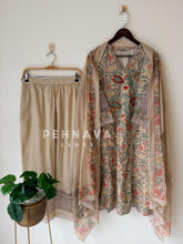 Floral Print Cotton Suit with Lace-6154