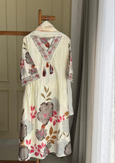 Cotton Anarkali with boho detailings