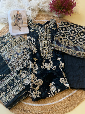 Pure chiffon semi stitched suit-n6