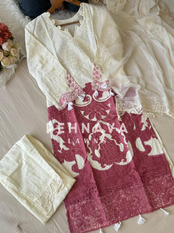 Multi Shaded Suit With Appliqué Design-1286D
