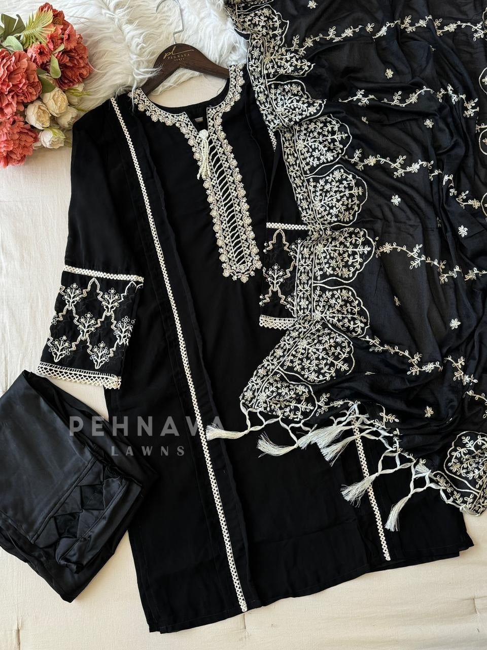 Embroidered Chiffon Suit Set
