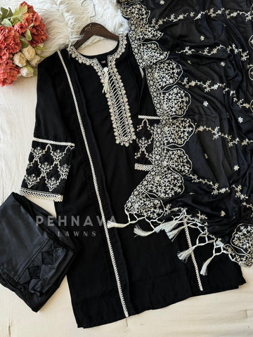 Embroidered Chiffon Suit Set
