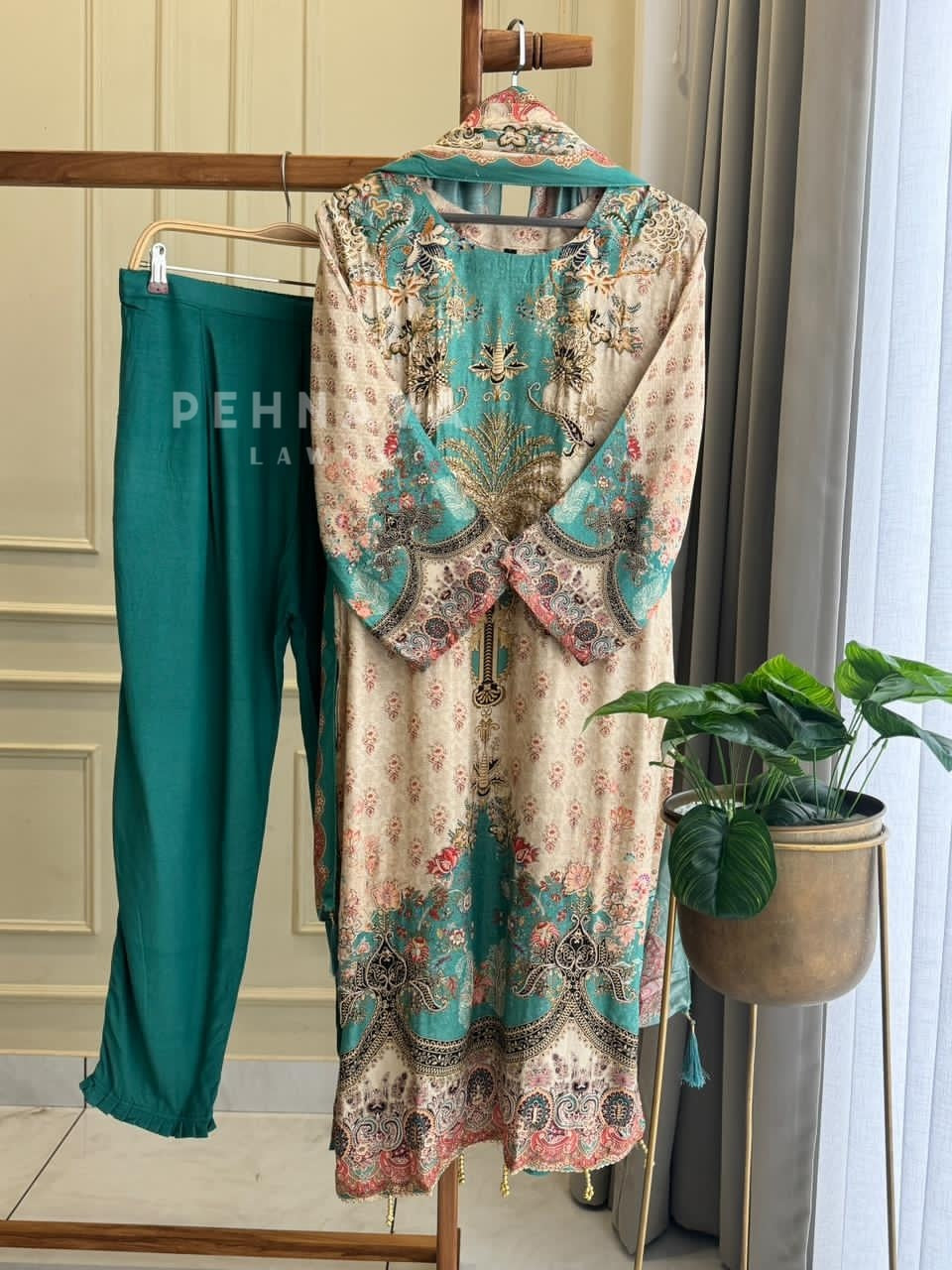 Printed Muslin Suit Set-306