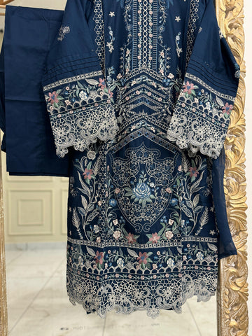 Pure Lawn Embroidery Suit-D4