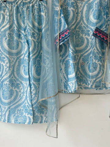 Blue&White Farshi Salwar Set