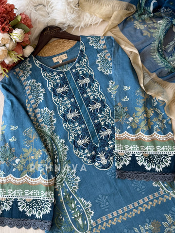 Signature Printed Lawn Unstitched Suit 1556
