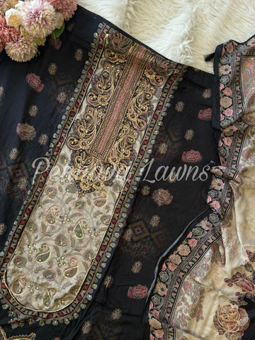 Pure  muslin with detailings  and muslin Dupatta-281
