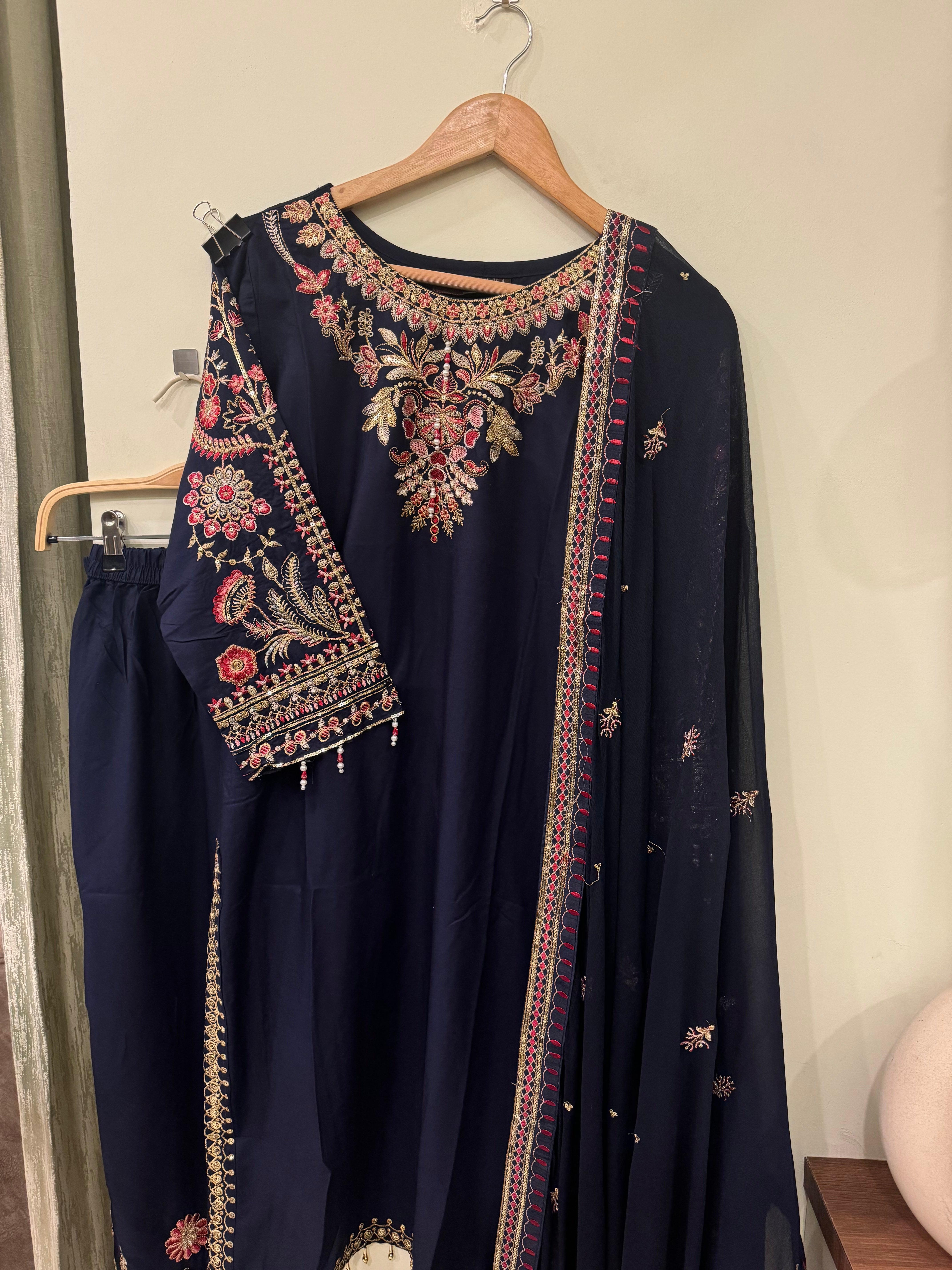 Comfy Rayon party wear with embroidered bottom 104