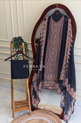 Paisley Printed Chiffon Unstitched Suit No.25