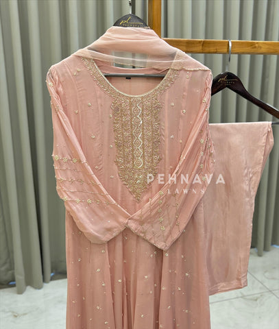 Beaded Neck Detail Suit - Pehnava Lawns