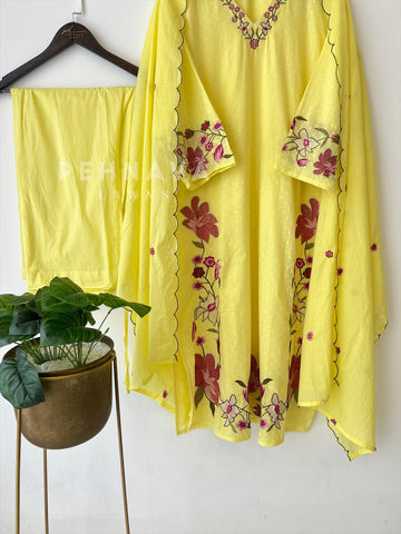 Cotton Applique Detailed Suit-3739 - Pehnava Lawns
