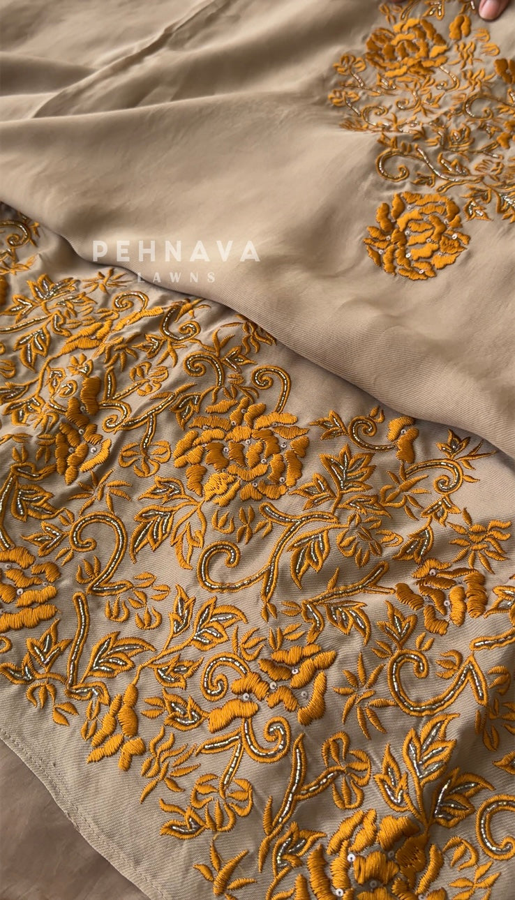 Premium Floral Embroidered Unstitched Suit