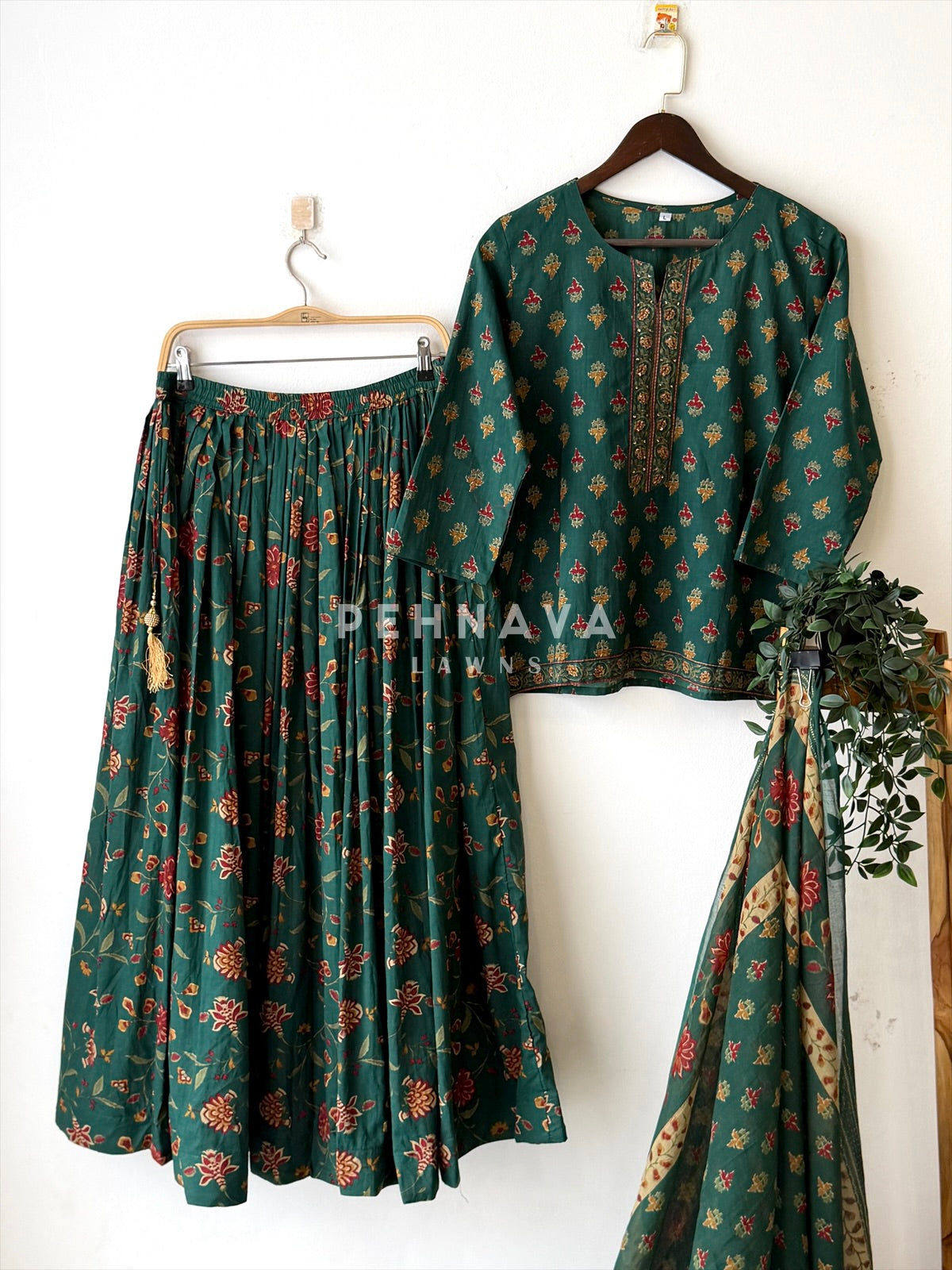 Floral Block Print Skirt Set 456