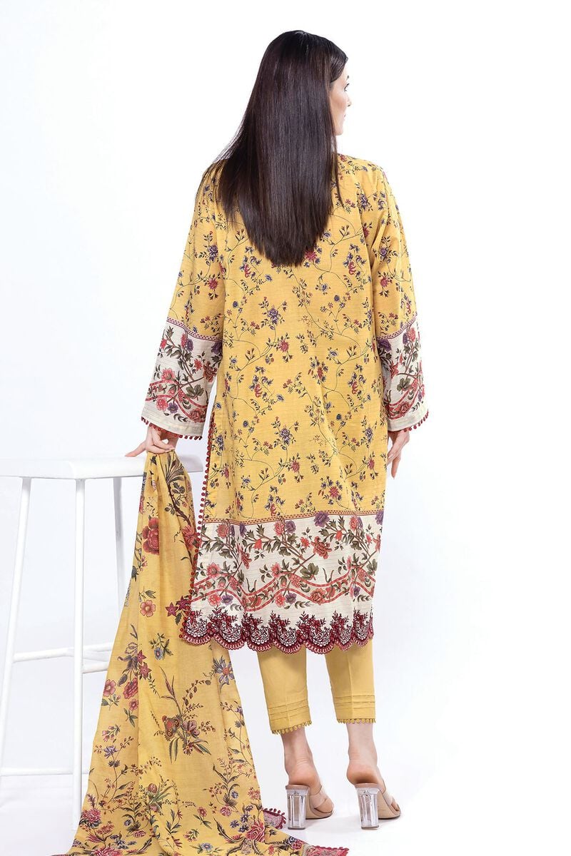 Khaadi Unstitched embroidered Lawn suit-0101