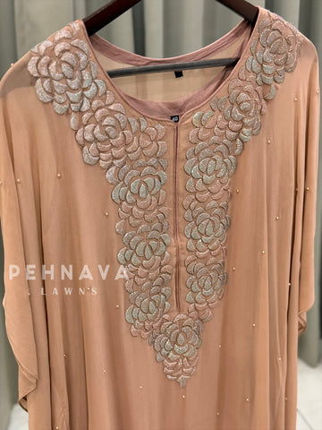 Glitter Applique Kaftan Suit