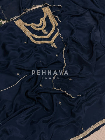 Premium Neck Emblished Unstitched Suit