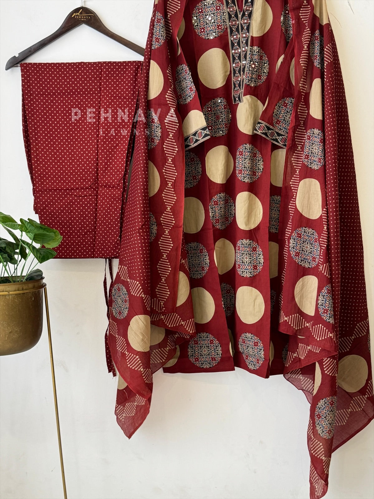 Block-Printed Cotton Suit Set