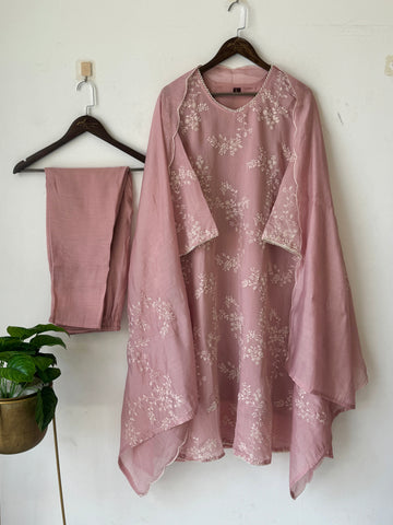 Elegant floral Embroidered Suit-12818