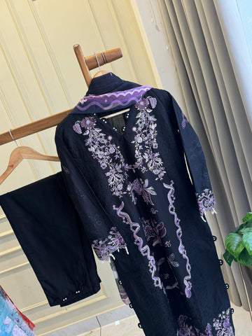 New Stitched Embellished Floral Suit-6