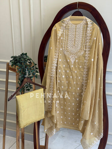 Embroidered Unstitched Suit-1007