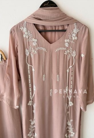 Hand Beaded Embroidered Suit - Pehnava Lawns
