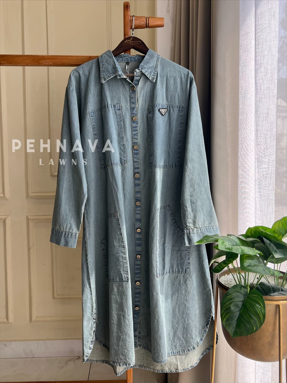 Casual Denim Long Shirt