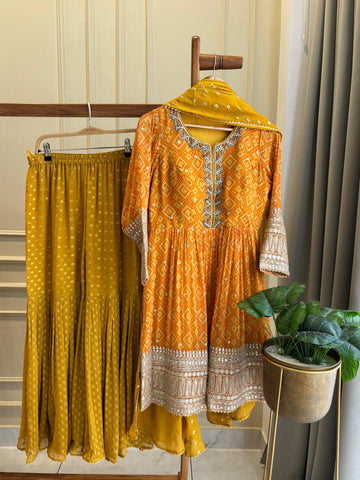 Handworked Peplum Sharara Suit