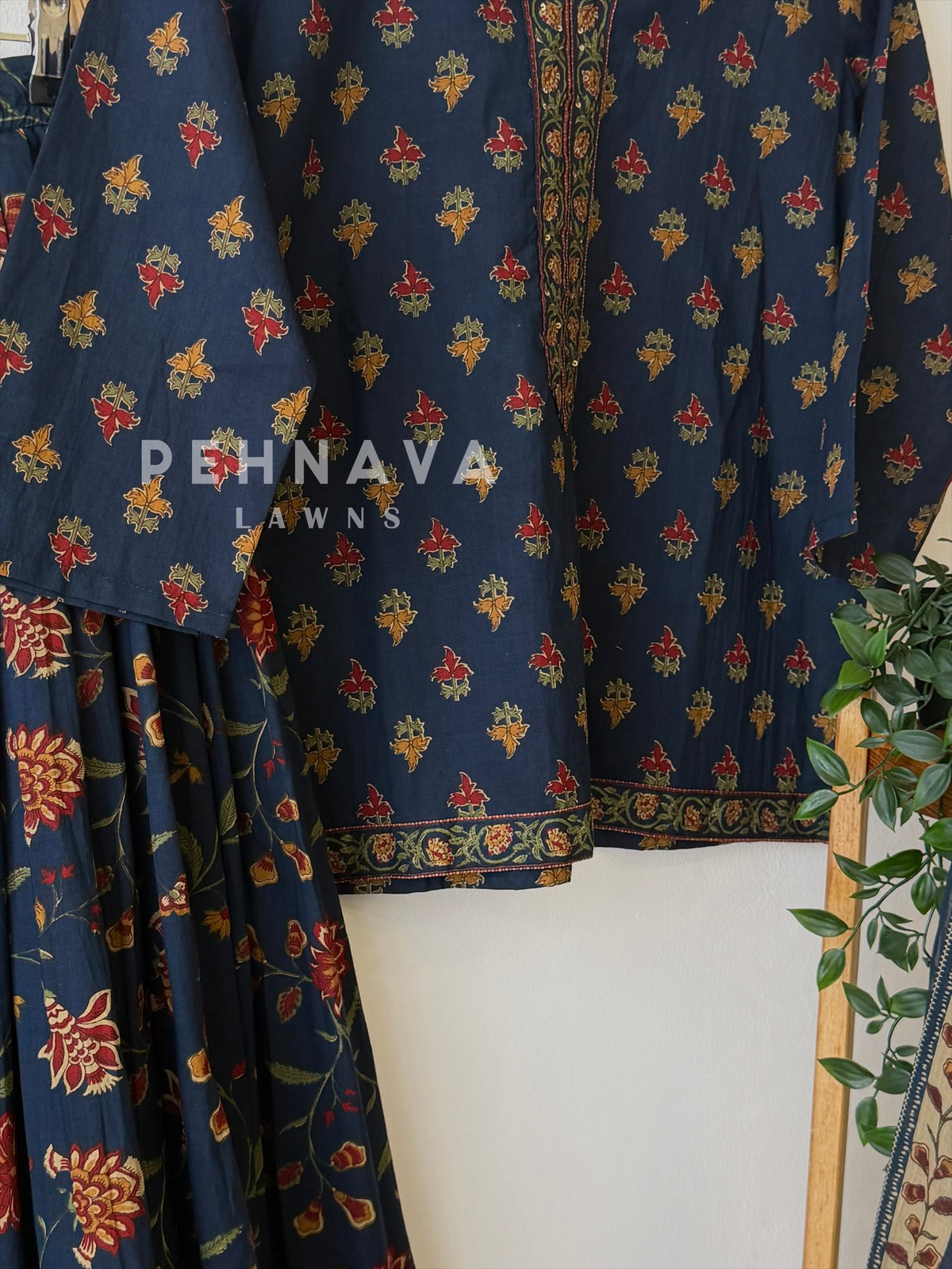 Floral Block Print Skirt Set 456