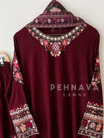 Floral Embroidered Suit- LRC 260 - Pehnava Lawns