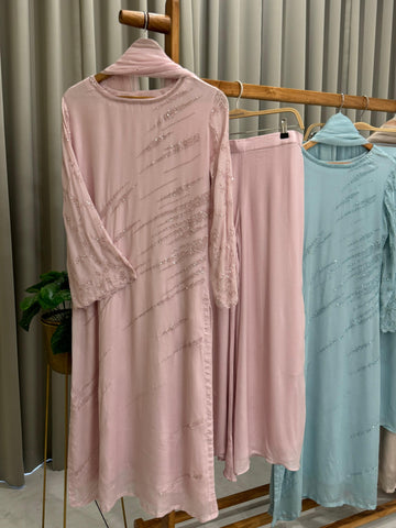 Handworked chinnon Suit with Bell sleeves -7002