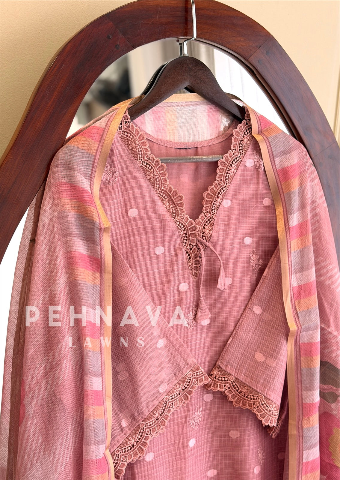 Cotacheck Embroidered Suit